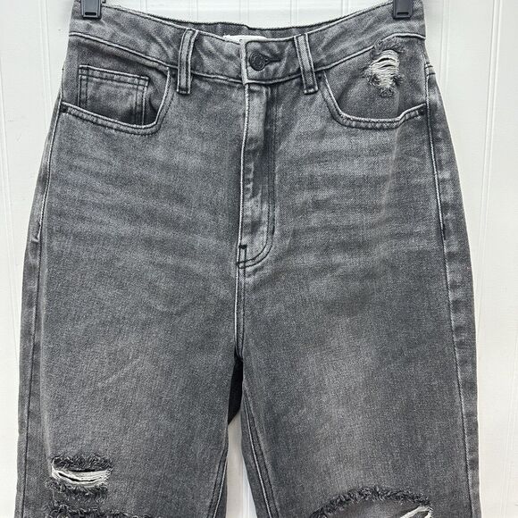 Pacsun Jeans 27 Boyfriend High Rise Gray Denim Womens Distressed 90s Grunge EUC - Picture 3 of 13